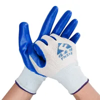 Gants de travail gants de nitrile bleu en caoutchouc gant de sécurité pour la construction OEM