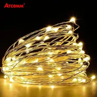 Strings 10m 20m Led Christmas String Lawn Lamp 200 LEDs Diodo festoon ano Garland IP65 Casamento de Natal ao ar livre decorado