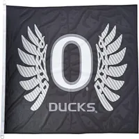 Oregon Ducks Wings Flagge schwarz 3x5ft 150 x 90 cm Druck 100d Polyester Innenlerndekoration Dekoration Flagge mit Messingstapfen Shipp285V