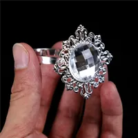 12 pezzi Diamond Diamond Anello da tovagliolo Porta di carta Cene per la festa di nozze decorazioni da tavolo da tavolo da tovagliolo 220504