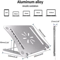 10-15,6 tum justerbar aluminiumdator och anteckningsbokstativ