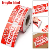 500Pcs Fragile Stickers Warning The Goods Please Handle With Care Stickers Roll Labels Aesthetic DIY Supplies