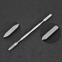 1Pc Stainless Steel makeup toner Spatula mixing stick For Blending different cream Nail Polish Durable Dual heads Bar239f