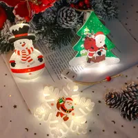 Snowman meias Luzes de flocos de neve, pingente de natal, atmosfera festiva botão de luz leve