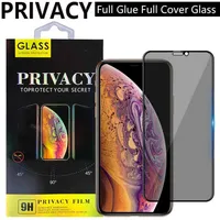 Couverture complète Confidentialité Verre trempée Anti-Scratch Téléphone Protéger Anti-Glare Anti Peeping Protecteurs Film pour iPhone 13 Pro Max 12
