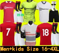 Ronaldo 2021 2022 2023 Manchester Sancho Soccer Jerseys United 22 23 Homem jogador de fãs de Lingard Bruno Fernandes Pogba Rashford Utd Football Shirt Men Kids Kit Full Set 11