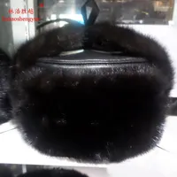 Berets Linhaoshengyue Real Fur Mink Protect Ear Man Hat Warm In Winter Freeshpping 2022 Wend22