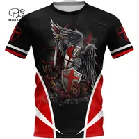 Mens Women Knights Templar T Shirt Summer 3D Tshirts Warrior Print Black White Red Tees Casual Short Sleeve Tops Outwear MX200721304C