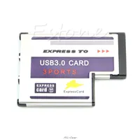 Hubs 54mm Express Card 3 Port USB 3.0 Adapter ExpressCard för Laptop FL1100 CHIP HUBUSB
