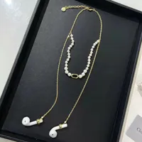 2022 Neue Perle Halskette Doppelschicht Halskette Overlay-Kette Anti-fallende Kette Halskette Zwei-Farben-Optionen