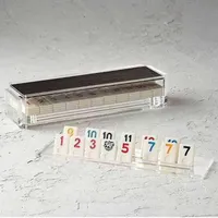 Lucite Brettspiel Set für alle Altersmenschen Stylist Geschenk Brain Booster Spiel benutzerdefinierte Acryl Rummy Q 100 Sets WholseSale-hy