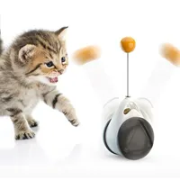 Cat Toys Tumbler Swing For Cats Kitten Interactive Balance Car Chasing Toy With Catnip Funny Pet Products Drop
