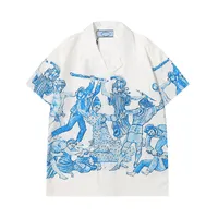 22SS NOWOŚĆ Summer Designer Krótkie Rękawki Koszulki Męskie Koszulki plażowe spodnie Fashion Floral Print Dress Shirt Man Regularna koszula M-3xl