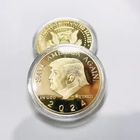 トランプ2024ゴールドコインを救う再び記念クラフトメタルバッジダブルカラー