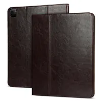 Folding Oryginalna Skóra Folio Case dla iPad Pro 12.9 11 Mini 6 Trwałe Pióro Uchwyt Slot Hitstand Smart Tablet Pokrywa na wstrząs