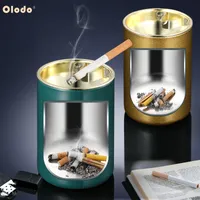 Ashtray Home Living Room Anti Fly Ash Office Creative Staine Steel Furnel Cup Car с крышкой High End 220523