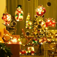 Cadenas LED Cadena Luz de regalo de Navidad Decoración de regalos de navidad Santa Claus Santa Snow Man de nieve Sucker Batería Operada Casa de bodas Coste de lámpara Lampled L