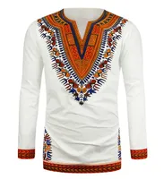 2022 Afrika Hemd Männer Kleidung Frühling Frühling Soziales Hemd Afrikanische tranditionelle Print gegen Hals Casual Hemd Männer Schlanker Fit langarm