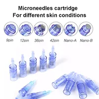 100/50st Microneedle Cartridge för Derma Skin Care Pen A6 Nano/9/12/24/36/42 Pin Micro Needle Replacement Head Tattoo Needles