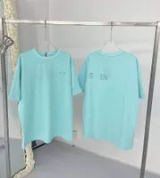 Men&#039;s T-Shirts Women Letter Embroidery Mint Green Fashion Loose Couple Short Sleeve T-Shirt