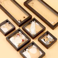 Jewelry Pouches Bags Floating Picture Frame Shadow Box Display Stand Ring Pendant Holder Protect Jewelery Stone Presentation CaseJewelry