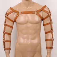 Cinturones para hombres sexy enjaulado arnés muscular top gótico punk cuero restricts correa de vestuario