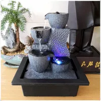 Decorative Objects & Figurines Water View Flowing Fountain Indoor Air Humidifier Desktop Garden Micro Landscape Home Office Feng Shui Decora