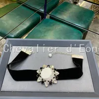 Chokers Chevalier D'Eon Diamond Sheepskin Necklace Chains Black Jeweled Choker Jewelry Accessories Collares De Moda 2022 MujerChokers