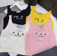 Yaz Tasarım Tees Üstleri Kadın Tshirts Artı Boyut T-Shirt Moda Trendi Seksi İçi Boş Nakış Mektupları Gevşek Süper Serin Geniş Omuz Kayışı Yelek