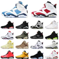 2022 NEW 6 6s Mens Basketball shoes Metallic Silver Georgetown UNC Red Oreo British Khaki Olive Black Infrared Electric Green DMP Carmine men trainer sports sneakers