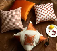 Caixa decorativa de travesseiro decorativo da série laranja nórdica DOT GEOMETRIC PTORD SOFA CUSCO CUSHION CINTE CASELO CASA Decoração de casa Abraçando a fronha