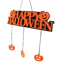 Happy Halloween Hanging Tag Window Door Doorplate Pumpkin Strips Party Halloween Decorations for Home J220708