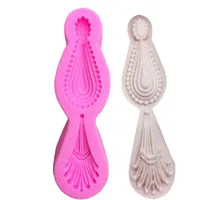Baking Moulds Drop Of Water Lace Pattern Cake Silicone Mold Peacock Feather Decorating Tools Cooking MoldsBaking MouldsBaking