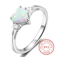 oryginalny 925 Srebrny pierścień srebrny ogień opal w kształcie serca pierścionki projektowe dla kobiet młodych damy dystrybutor Stanów Zjednoczonych Fashi203r