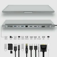 Epacket 12 In 1 Type-C Laptop Docking Station Hubs USB 3.0 HDMI 4K VGA PD USB Hub For MacBook242G