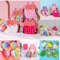 Cute POP Toy Bag Fidget Toys Cartoon Bubble Purse Crossbody Shoulder Bags Birthday Gifts for Kids Girls