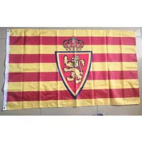 Spanisch Real Zaragoza Flags Banners National Hanging Flying Hochwertiges Digitaldruck Polyester Außenanwendungsnutzung Drop S202A