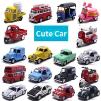 Cute Diecast Alloy Metal Car Bus Motor Tricycle Model Ornament Toy Gift 220630