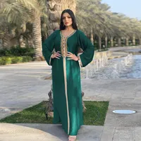 Ethnic Clothing Eid 2022 Women Dubai Jalabiya Maxi Dress Loose Crystal Islamic Arabic Clothes Saudi Morocco Abaya Kaftan Plus Size Party Eve