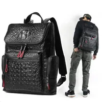 High quality leather Crocodile print backpack men bag Famous designers canvas men's backpack travel bag backpacks Laptop bag273S