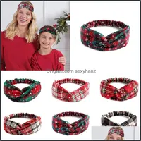 Hoofdbanden Haar sieraden Nieuwe Snowflake Christmas Headband Ouder-kind Band Accessoires For Women Kids Elastische Knoopte Hoofdtoeslag Drop Delivery