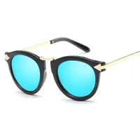 Óculos de sol Retro ronde revestimento zonnebril vrouwen merk designer vintage vrouw metalen pijl feminino gafassunglasses sunglassessunglasses