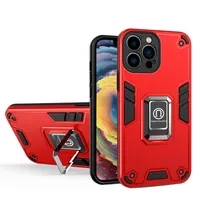 Armor Case 2 en 1 TPU PC Holder Ring Carstand Phipstand Telephing Cajones para iPhone 14 Pro Max 13 11 12 XS XR 7 8 Plus Cover B