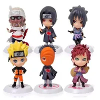 6pcs conjunto de 8 cm Naruto Modelo Naruto Shippuden Q Edition 19th Generation 6 Naruto Anime Figuras de regalos Figuras de acción Acción Toy FI335i