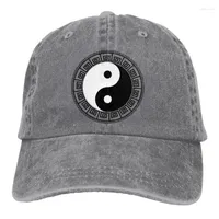 Berets Yin Yang Asian Retro Cotton Washed Baseball Cap Cowboy Hat Fitted Snapback For Men Women Casual Sun Outdoor CapBerets