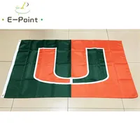 NCAA Miami Ураганы Флаг 3 5 футов 90см 150см.