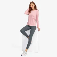 Lu Yoga Fitness Gym Sport Crop Top Koszulę Damską Bluzę z długim rękawem Bluzka oddychająca