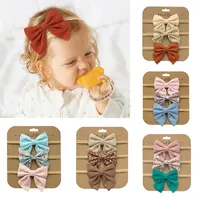 Hair Accessories 3Pcs Set Baby Bow Headband Solid Floral Print Nylon Bands For Born Children Elastic Hairband Girls AccessoriesHair