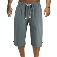 Shorts maschile uomini casual sciolte elastico in vita cotone cotone fusione pantaloni sportivi pugili a gamba lunghe pugile traspirabili maschile