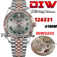 Diwf diw126331 SA3235 Relógio automático de homens de 41 mm de moldura caneca marcadores romanos de 904l Jubileesteel Bracelete com o mesmo cartão de garantia serial Eternity Watches Watches